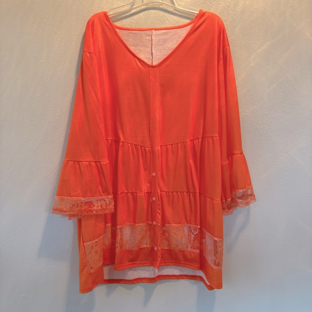 NWOT Tennessee Orange Bright 3/4 Sleeve 3XL Tunic